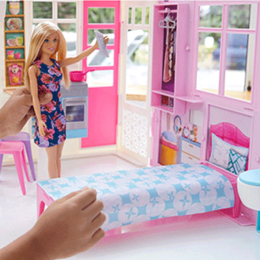 barbie doll with furniture set